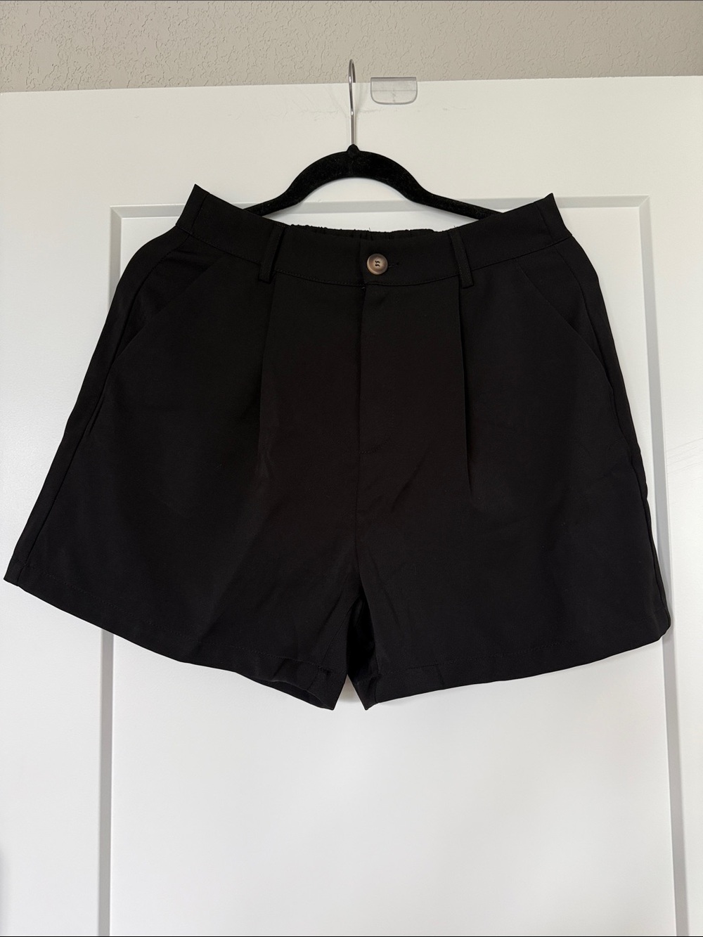 High-Waist Black Tailored Women's Shorts